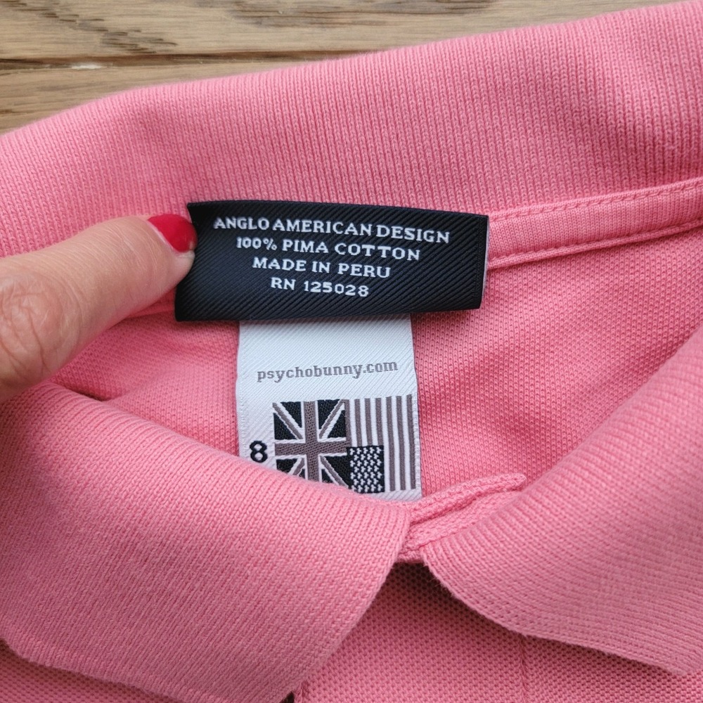 Psycho Bunny Pink Short Sleeve Polo Shirt Men Size 8 / US Size XL - Picture 4 of 6